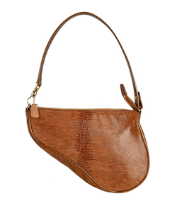 Vintage Mini Saddle, Lizard Skin, Brown, MU0041, 3*